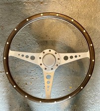 Mota Lita 14" wood steering wheel, Original 1960's C/W boss  3/4"-36 spline FORD