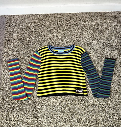 Unif multicolor striped crop - striped,