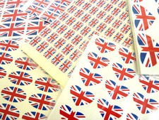 British Union Jack Flag Stickers Great Britain Labels - Various Shapes & Sizes