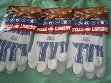 GARDENING GLOVES 3 PAIRS LADIES  / CHILDS  WELLS LAMONT  CHROME LEATHER 