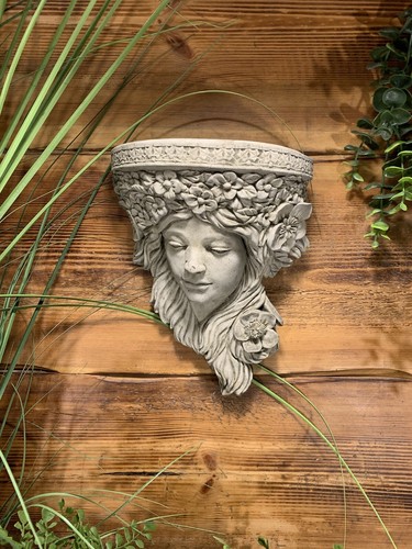 Stone garden lady shelf - stone,