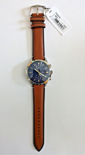  Fossil Townsman Blue Dial Stainless Steel & Brown Leather Watch FS5279