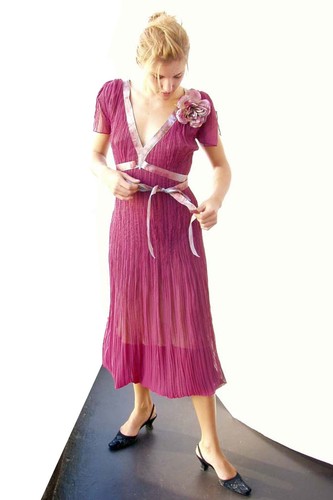 Romantic rose dress - rose, dress,