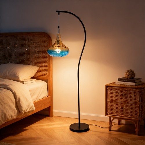 Drop shade arch floor lamp - floor, art