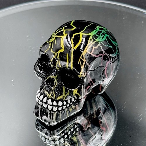 Electro skull ornament 6cm - electro,