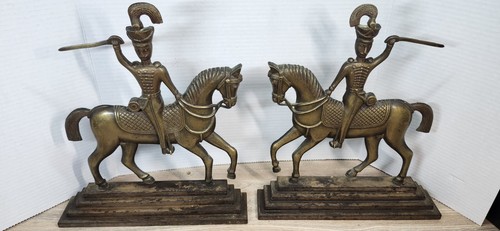 Vintage metal doorstop cavalry - vintage,