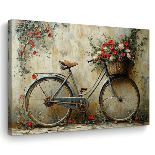 Framed canvas vintage bike - vintage, &