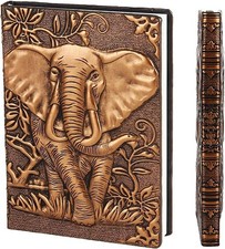 YHH Small Vintage Leather Notebook A6, Hardcover Journal Diary Pocket Size Line