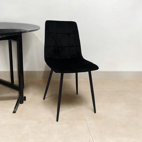 Black fabric dining chair - black,