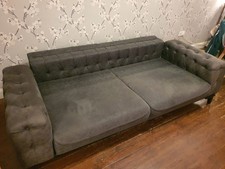 Dark Grey Chesterfield Suede