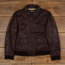 Vintage A2 Bomber Jacket L Mens 00s Brown Leather Military Dad
