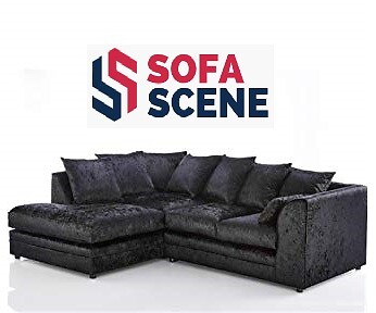 Corner crushed velvet sofa - crushed,