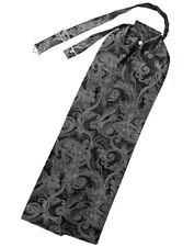 Men's Black Grey Silver Tapestry paisley Ascot Cravat Victorian Dickens Wedding