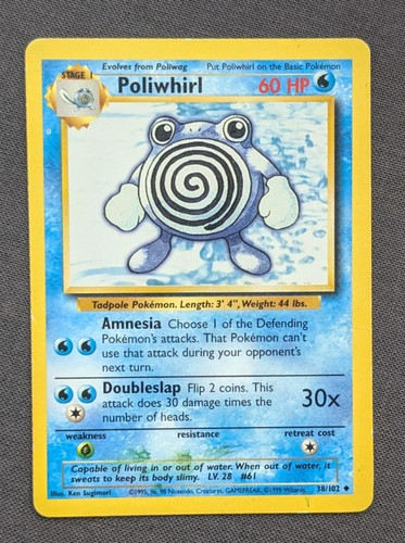 Pokemon cards poliwhirl 102 - pokemon,