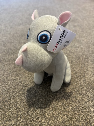 Playnation grey rhino soft toy - grey,