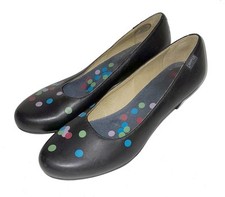 Camper Leather Shoes, Court/Slip-on Style, Black, Coloured Spots, Size 40