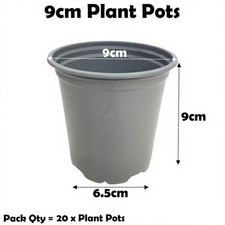 9cm Plant Pots (3.5") Grey