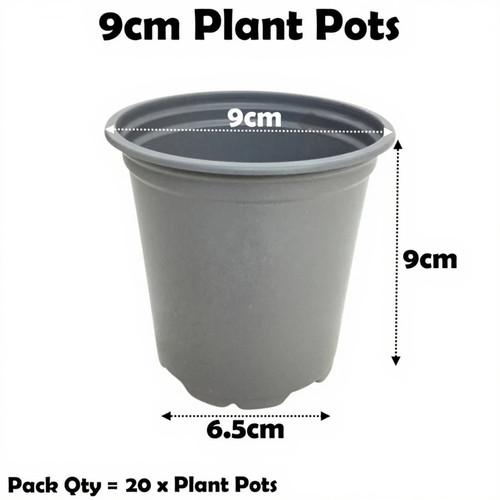 9cm plant pots grey - (3.5"),