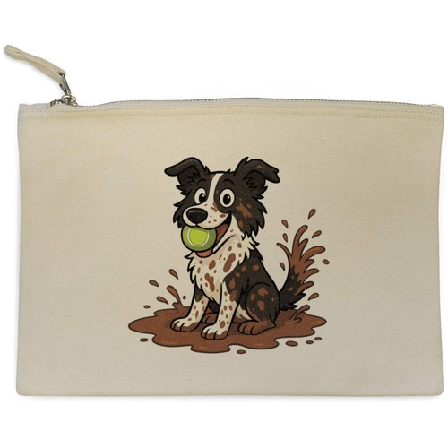 Muddy border collie canvas - 'muddy, collie'