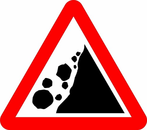 Falling fallen rocks road - or,