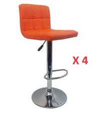 Set of 4 Orange Bar Stools
