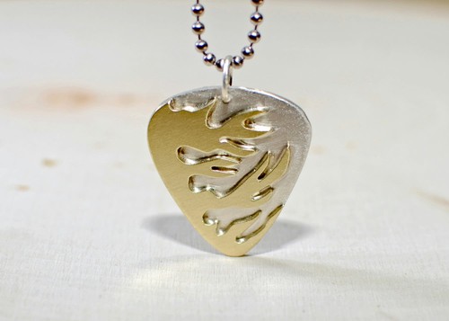 Silver guitar pick - silver,
