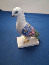 Vintage Vista Alegre Gilded Porcelain Dove Figurine, Hand Painted. Portugal 