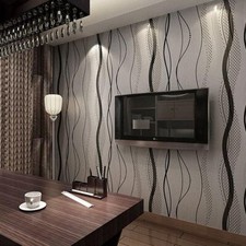 Black Grey Wave Striped