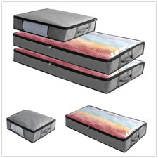 1/3Pcs Large Underbed Clothes Storage Bags Zipped Organizer Wardrobe Cube Boxes 