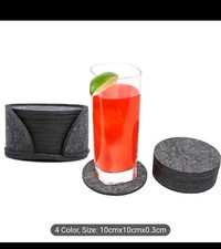 10PCS Round Felt Coasters – Heat-Resistant Cup Mats & Table Protectors for Coffe