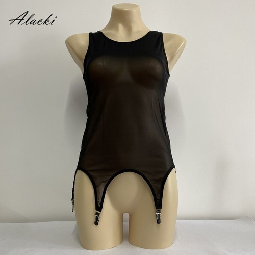 New mesh sheer vest bodysuit - sheer,