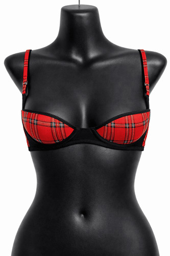 Ladies tartan cup bra - 1/4,