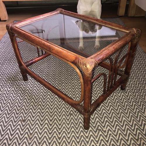 Bamboo table mid century - mid,