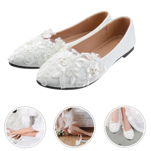 Lace bridal shoes - lace,