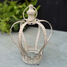 Large Cream Wrought Iron Crown Garden Ornament Decoration Planter Outdoor Art