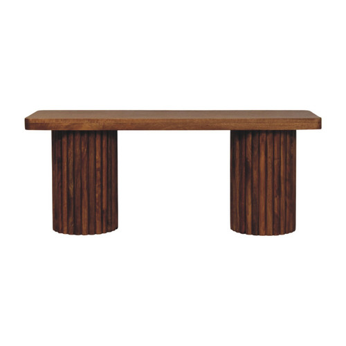 Solid wood fluted - wood, brown