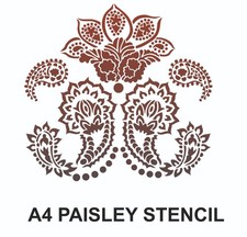 Large A4 Paisley stencil 3