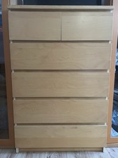 IKEA Malm Chest Of 6 Drawers, Oak Veneer (80x123x48cm)