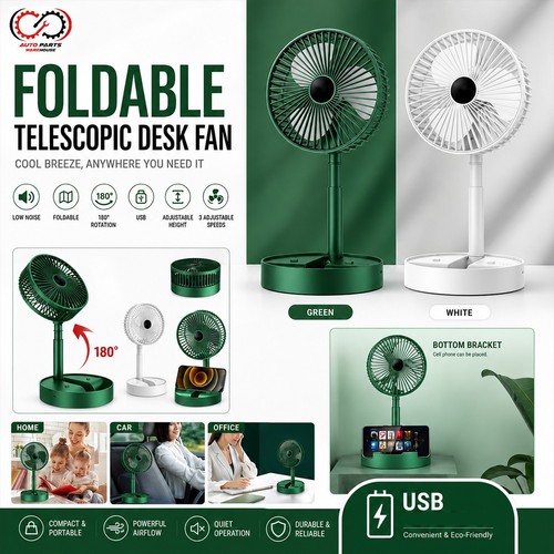 Foldable telescopic desk fan - desk,