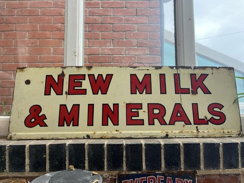Original enamel sign milk and - original,