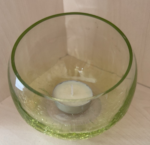 Green crackle art glass - green,