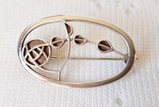 Brooch ~ Renee Mackintosh Glasgow Rose Design ~ 925 Sterling Silver
