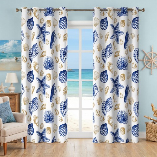 Coastal beach curtains - beach, &