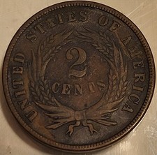 1868 Shield 2 Cent Coin. Great