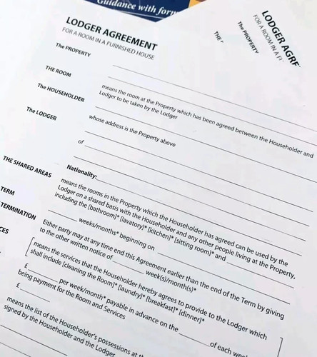 New lodger agreement - new, rent