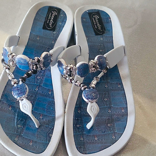Grendha women white blue - women’s, white/blue