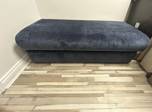 Dfs blue upholstered ottoman - blue,