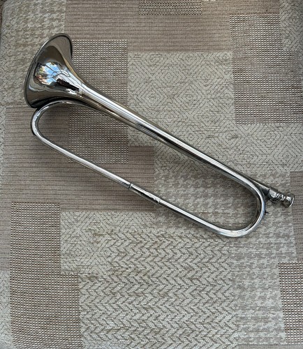 Old military bugle - bugle, silver