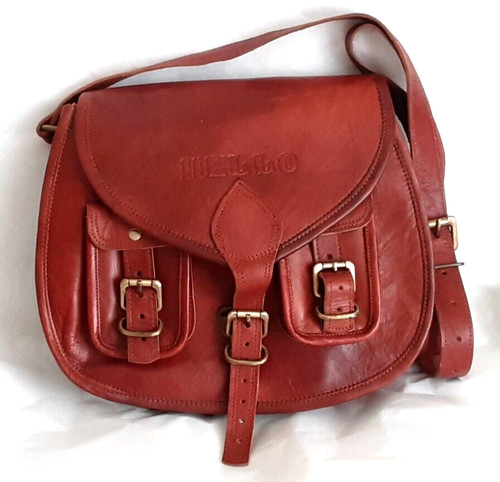 Brown leather cross body - leather,