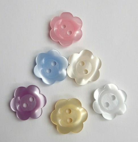 Flower buttons 15mm - , hole